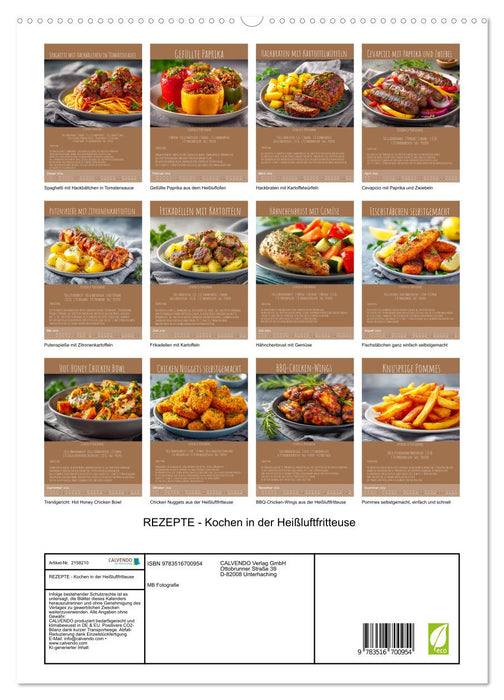 REZEPTE - Kochen in der Heißluftfritteuse (CALVENDO Premium Wandkalender 2026)