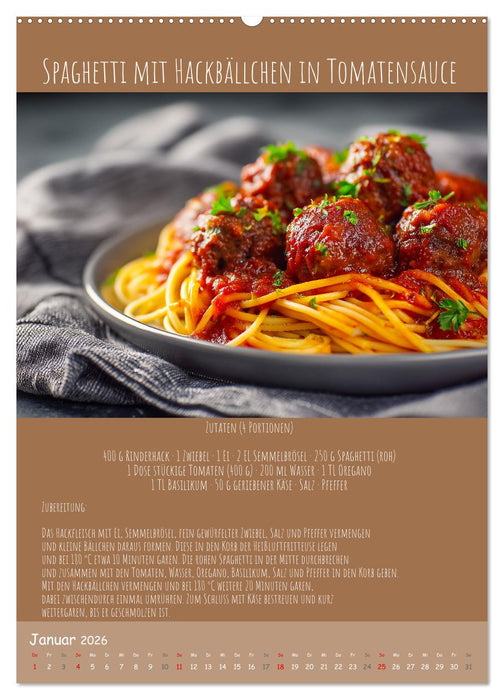 REZEPTE - Kochen in der Heißluftfritteuse (CALVENDO Premium Wandkalender 2026)