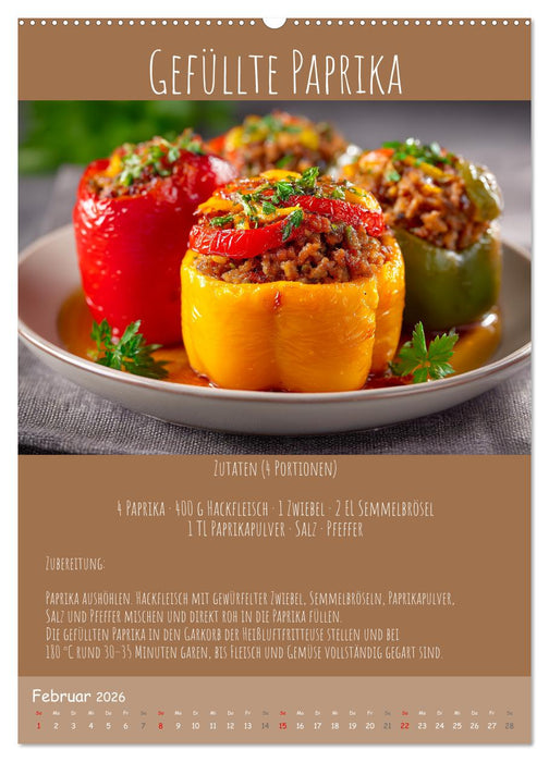 REZEPTE - Kochen in der Heißluftfritteuse (CALVENDO Premium Wandkalender 2026)