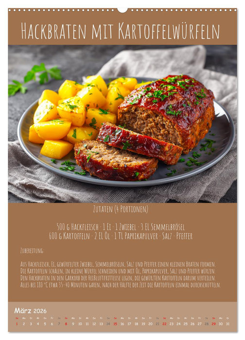 REZEPTE - Kochen in der Heißluftfritteuse (CALVENDO Premium Wandkalender 2026)