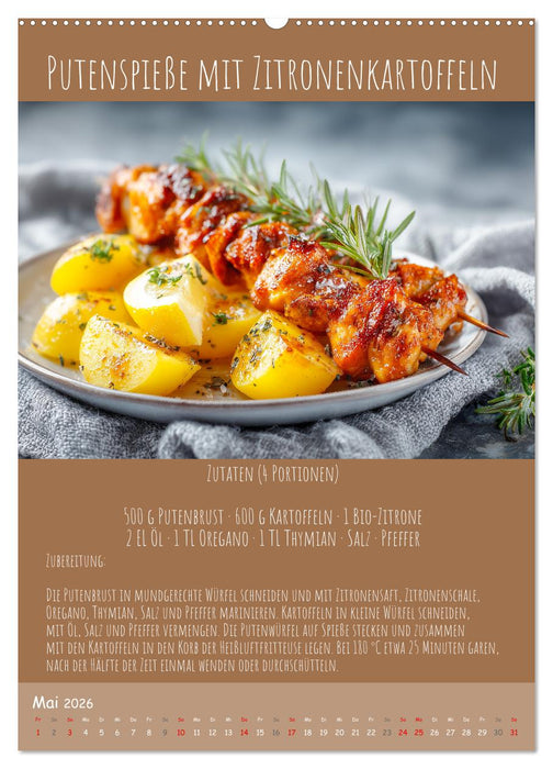 REZEPTE - Kochen in der Heißluftfritteuse (CALVENDO Premium Wandkalender 2026)