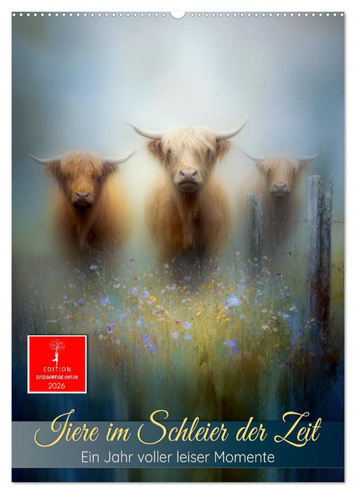 Tiere im Schleier der Zeit (CALVENDO Wandkalender 2026)