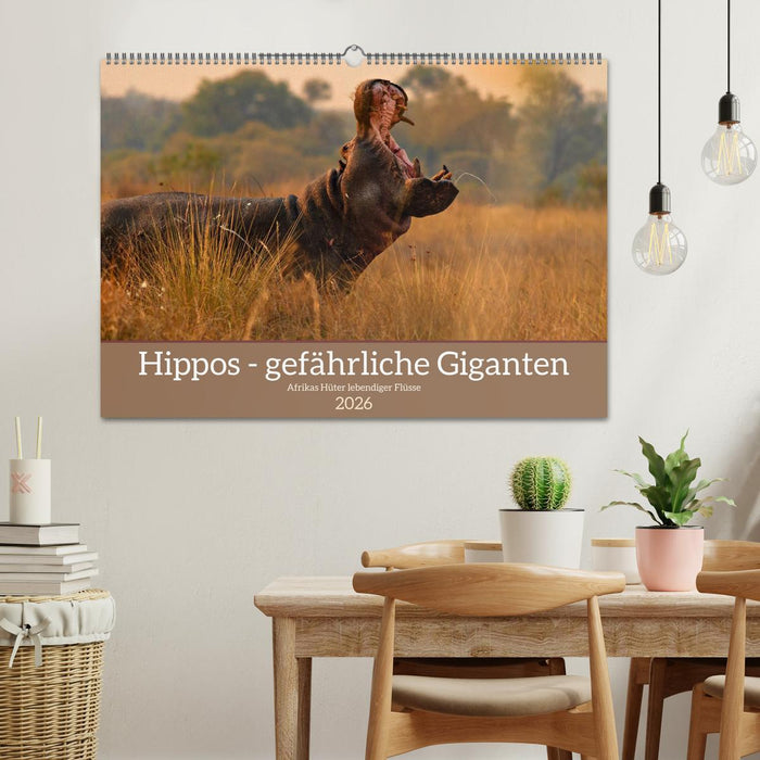 Hippos - Gefährliche Giganten (CALVENDO Wandkalender 2026)