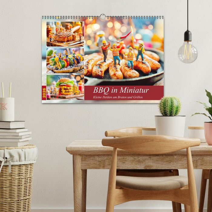 BBQ in Miniatur - Kleine Helden am Braten und Grillen (CALVENDO Wandkalender 2026)