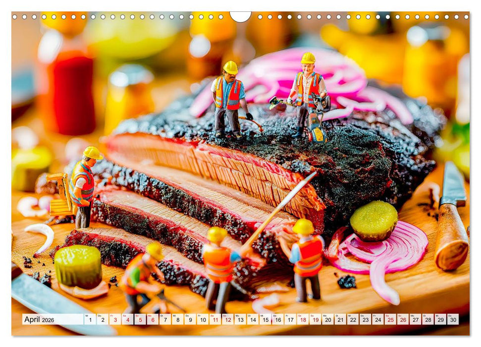 BBQ in Miniatur - Kleine Helden am Braten und Grillen (CALVENDO Wandkalender 2026)