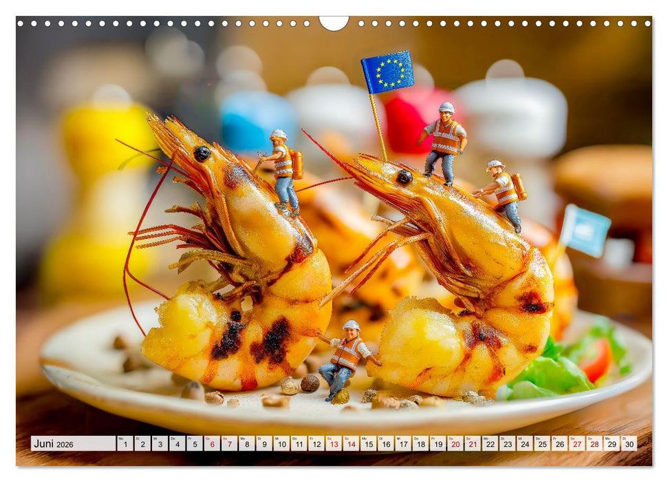 BBQ in Miniatur - Kleine Helden am Braten und Grillen (CALVENDO Wandkalender 2026)