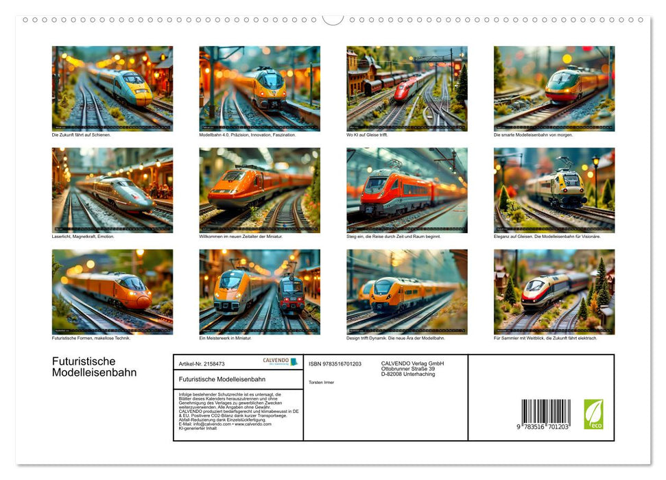Futuristische Modelleisenbahn (CALVENDO Premium Wandkalender 2026)