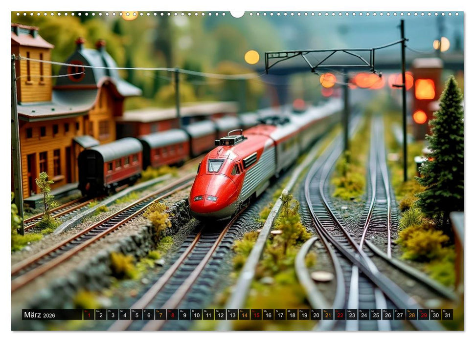 Futuristische Modelleisenbahn (CALVENDO Premium Wandkalender 2026)