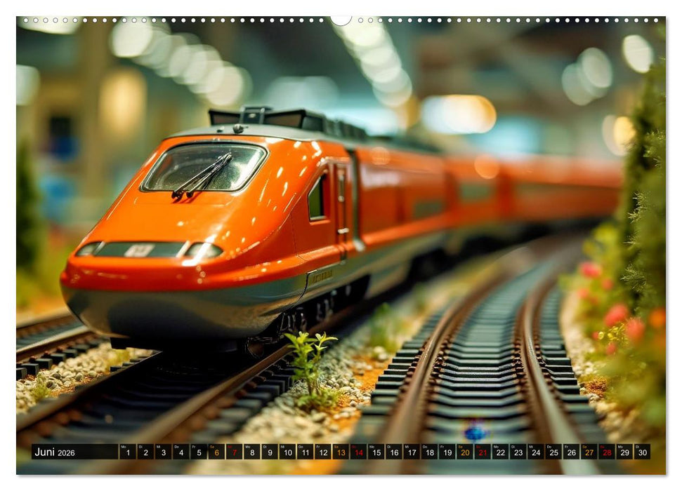 Futuristische Modelleisenbahn (CALVENDO Premium Wandkalender 2026)
