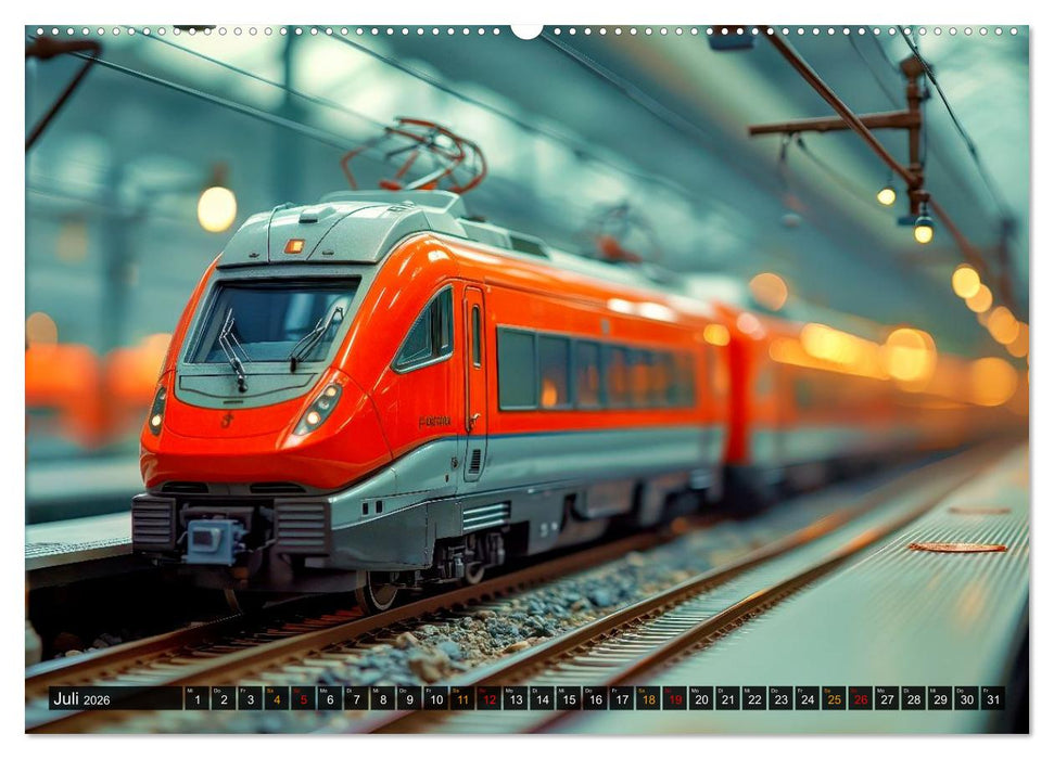 Futuristische Modelleisenbahn (CALVENDO Premium Wandkalender 2026)
