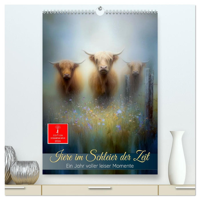 Tiere im Schleier der Zeit (CALVENDO Premium Wandkalender 2026)
