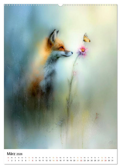 Tiere im Schleier der Zeit (CALVENDO Premium Wandkalender 2026)