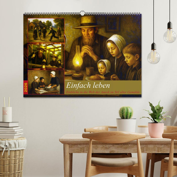 Einfach Leben - Einblicke in die Welt der Amish im Stil alter Gemälde (CALVENDO Wandkalender 2026)