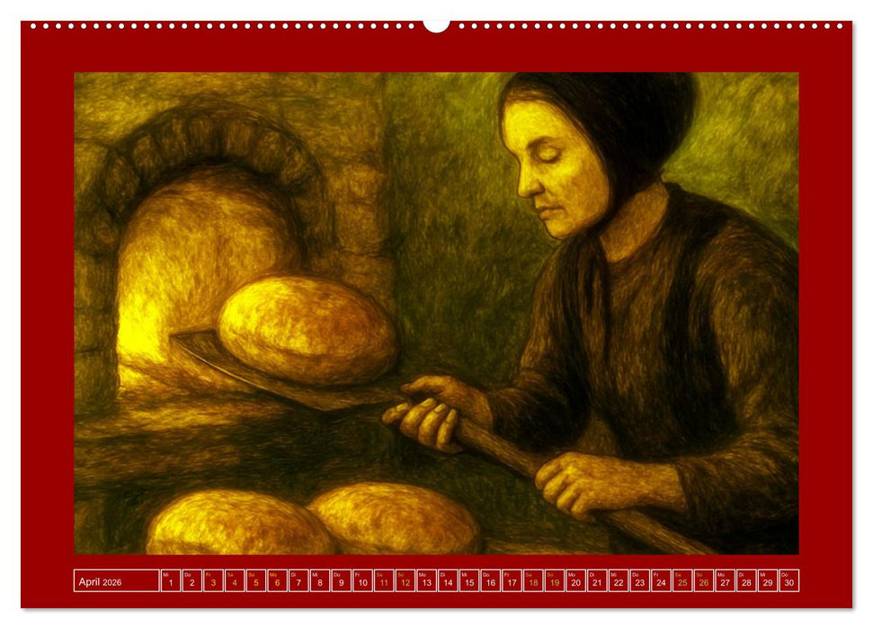 Einfach Leben - Einblicke in die Welt der Amish im Stil alter Gemälde (CALVENDO Wandkalender 2026)