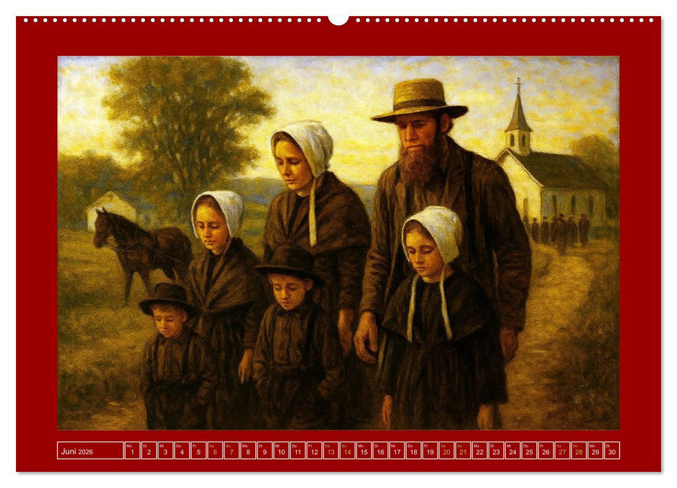 Einfach Leben - Einblicke in die Welt der Amish im Stil alter Gemälde (CALVENDO Wandkalender 2026)
