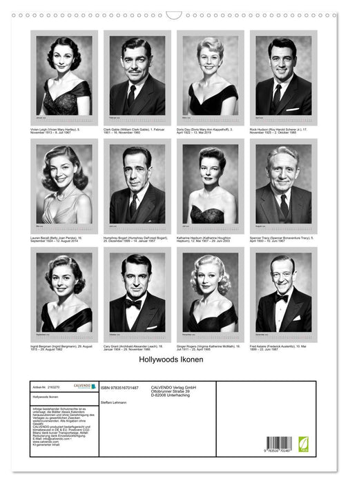 Hollywoods Ikonen (CALVENDO Wandkalender 2026)