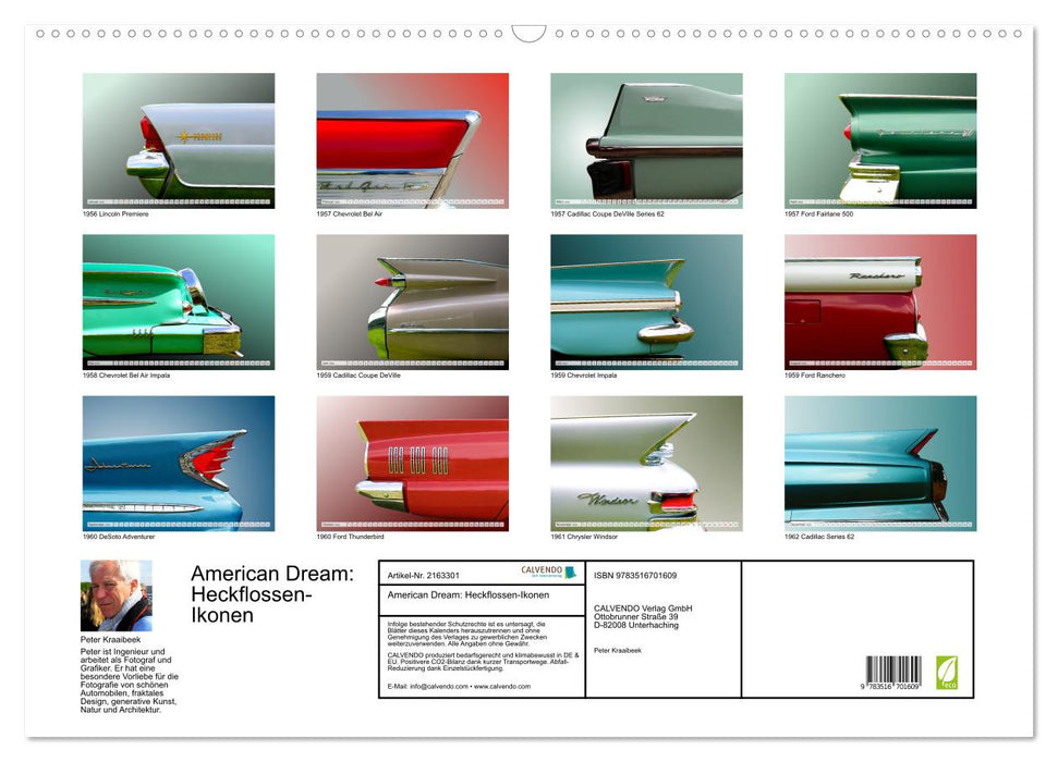 American Dream: Heckflossen-Ikonen (CALVENDO Wandkalender 2026)