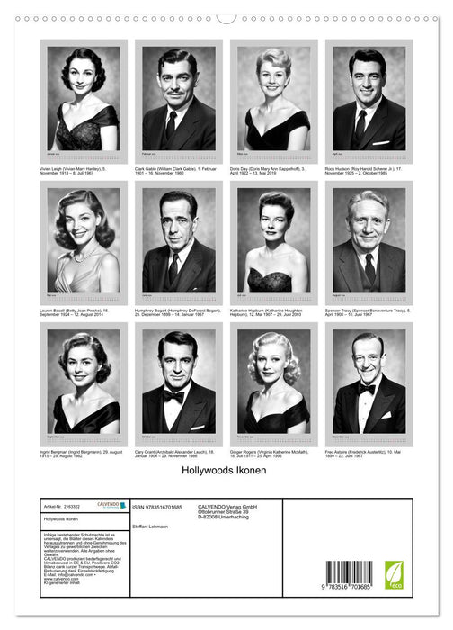 Hollywoods Ikonen (CALVENDO Premium Wandkalender 2026)