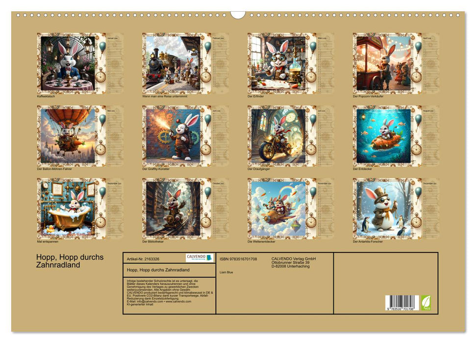 Hopp, Hopp durchs Zahnradland (CALVENDO Wandkalender 2026)