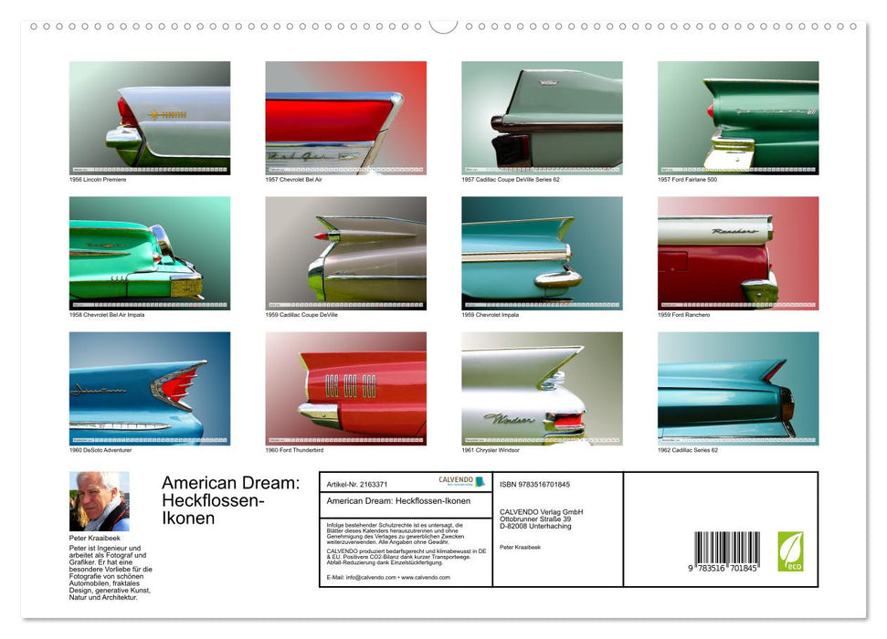 American Dream: Heckflossen-Ikonen (CALVENDO Premium Wandkalender 2026)