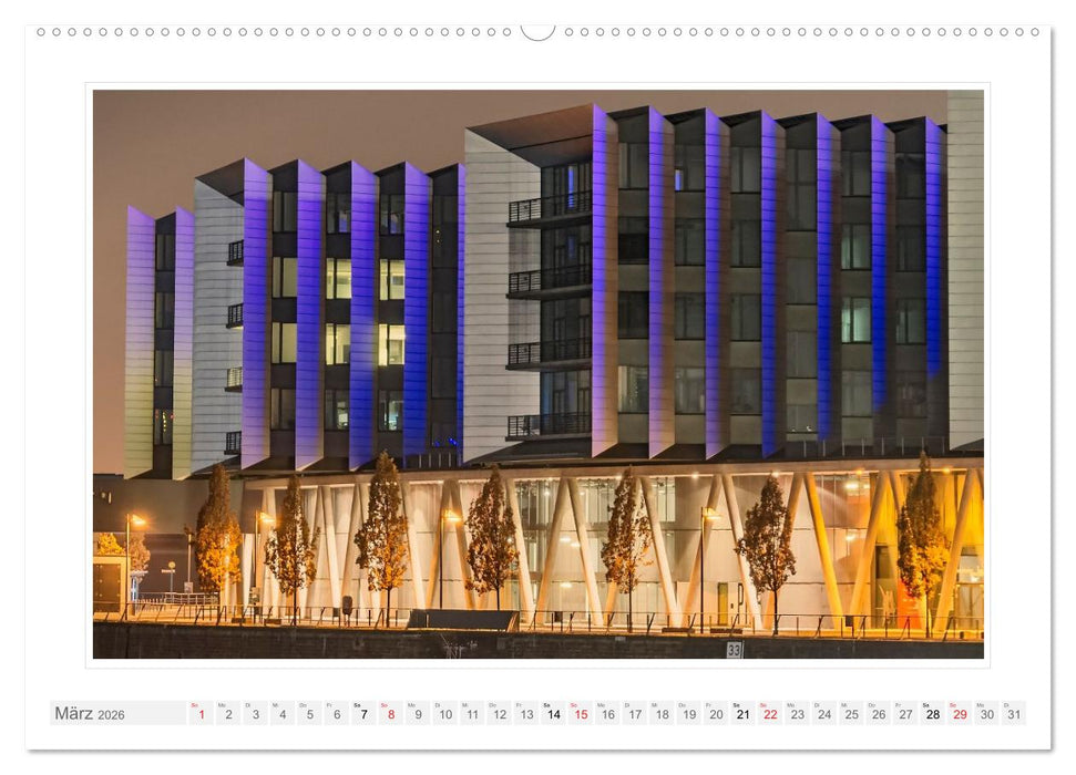 Frankfurt. Die Skyline bei Nacht (CALVENDO Premium Wandkalender 2026)