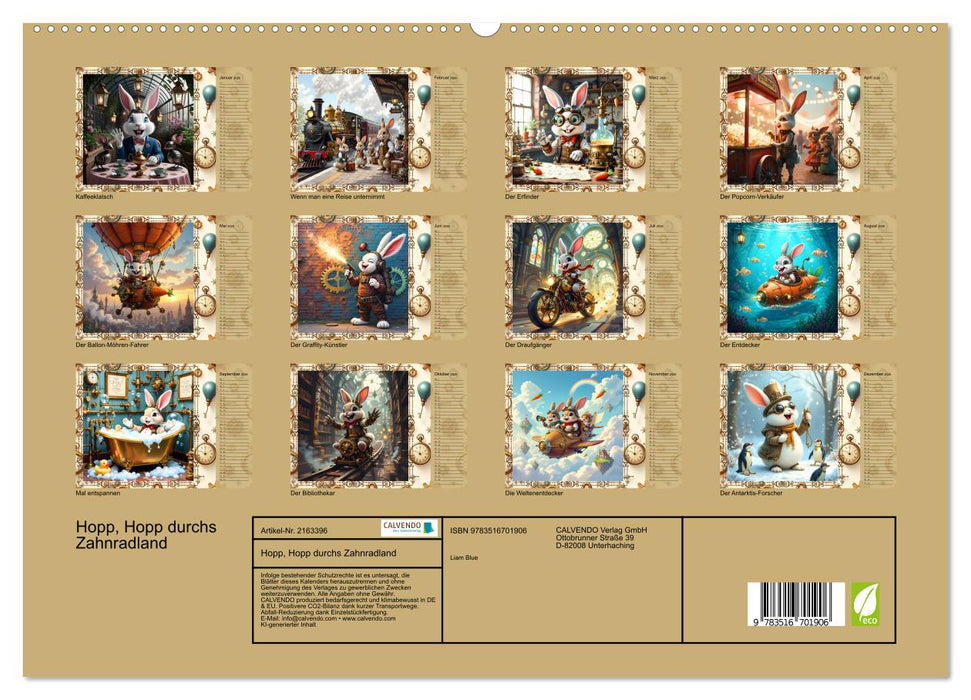 Hopp, Hopp durchs Zahnradland (CALVENDO Premium Wandkalender 2026)