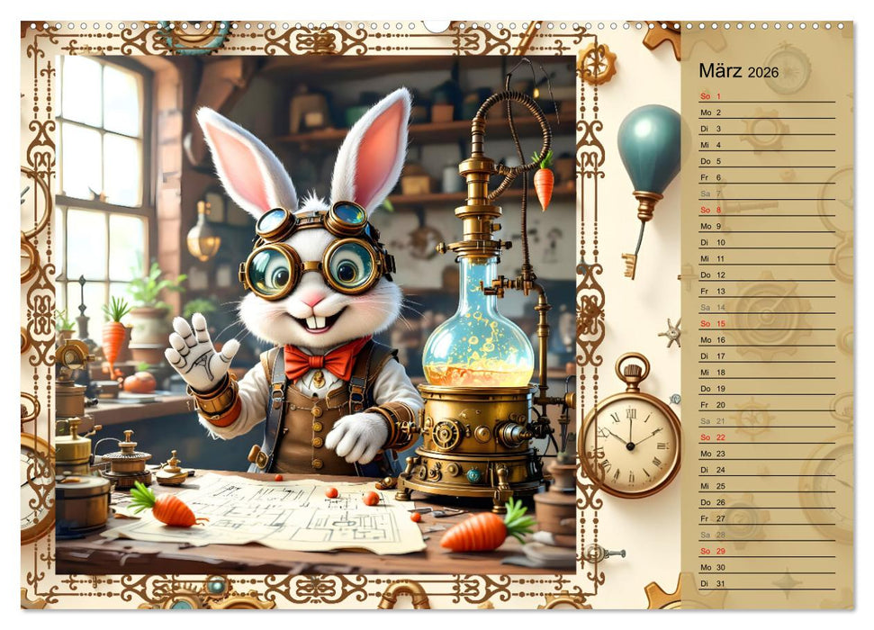 Hopp, Hopp durchs Zahnradland (CALVENDO Premium Wandkalender 2026)