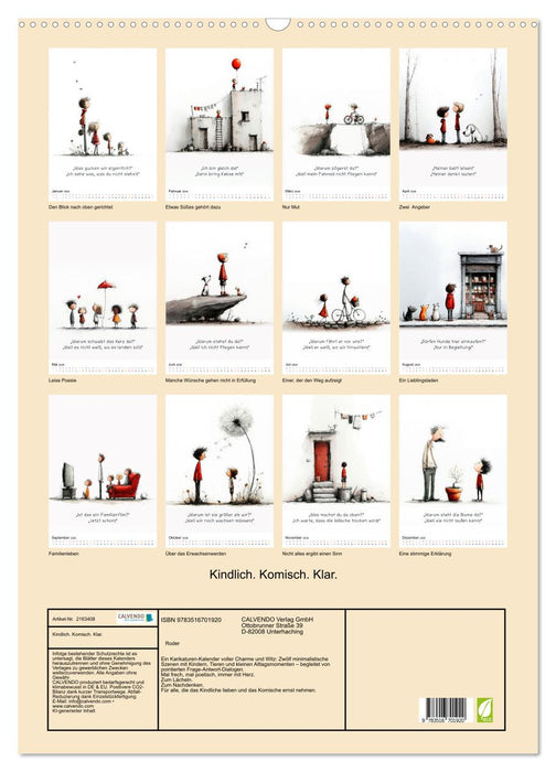 Kindlich. Komisch. Klar. (CALVENDO Wandkalender 2026)