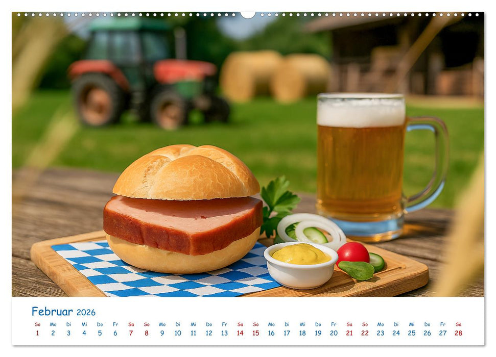 Leberkäse-Kalender - Die Leberkässemmel aus Bayern (CALVENDO Premium Wandkalender 2026)