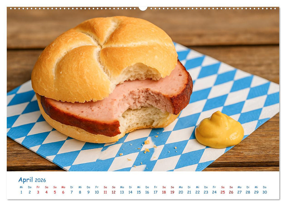 Leberkäse-Kalender - Die Leberkässemmel aus Bayern (CALVENDO Premium Wandkalender 2026)