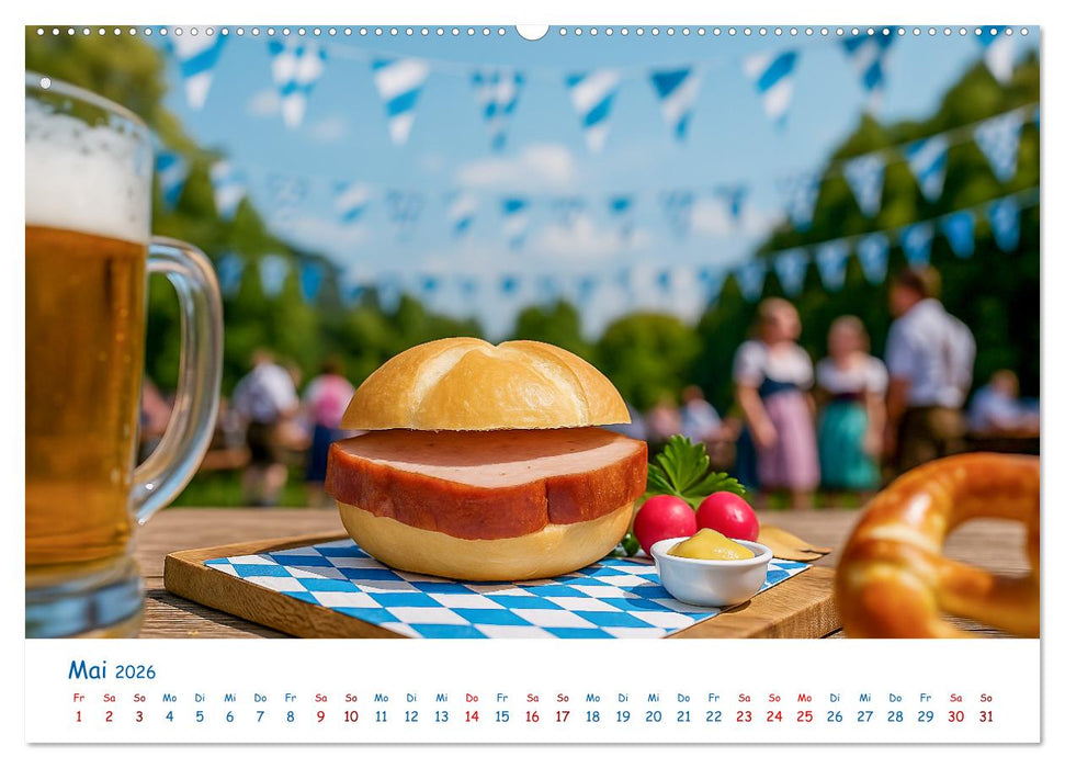 Leberkäse-Kalender - Die Leberkässemmel aus Bayern (CALVENDO Premium Wandkalender 2026)