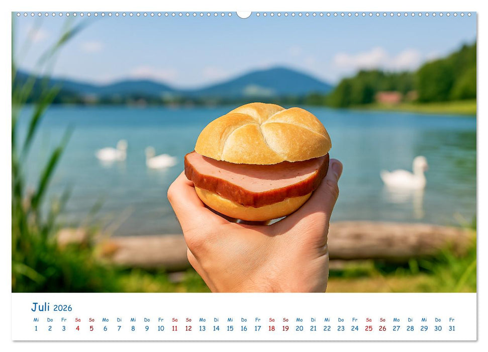 Leberkäse-Kalender - Die Leberkässemmel aus Bayern (CALVENDO Premium Wandkalender 2026)