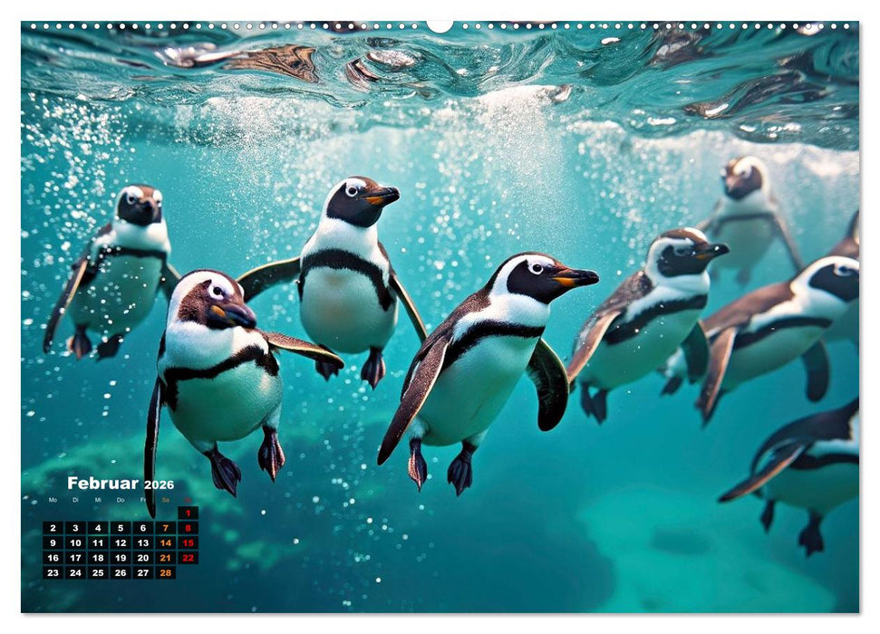 Mit den Pinguinen (CALVENDO Wandkalender 2026)