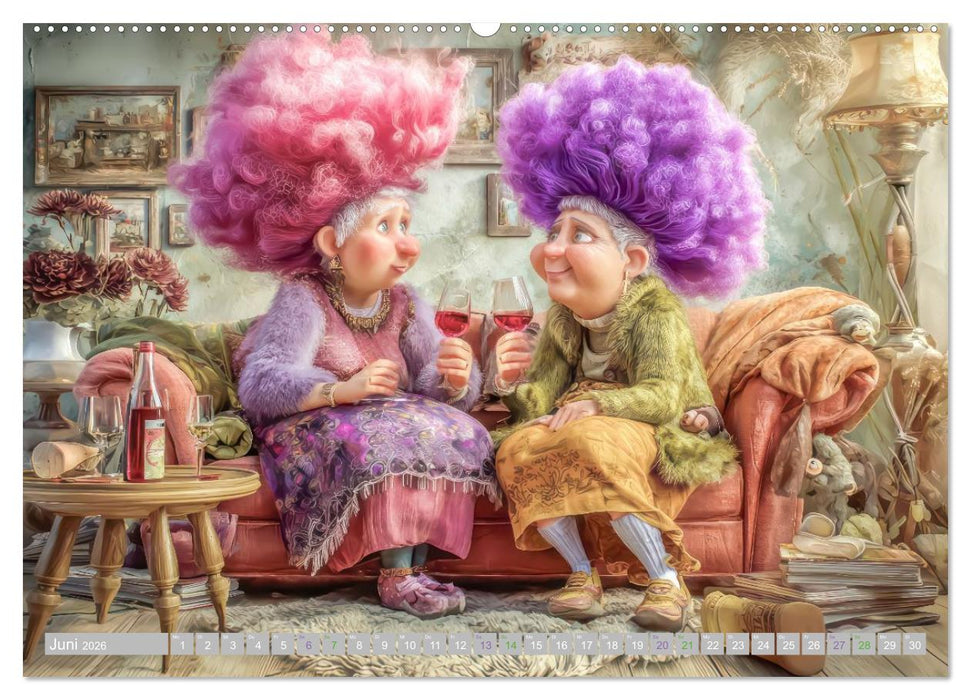 Flotte Omas - Humorwerke (CALVENDO Premium Wandkalender 2026)