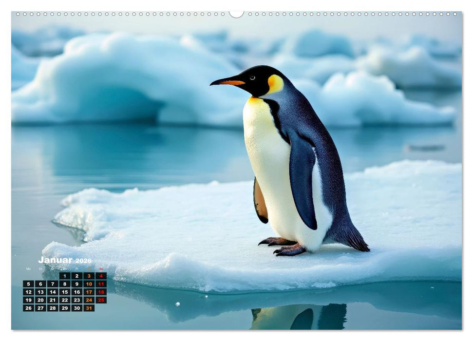 Mit den Pinguinen (CALVENDO Premium Wandkalender 2026)