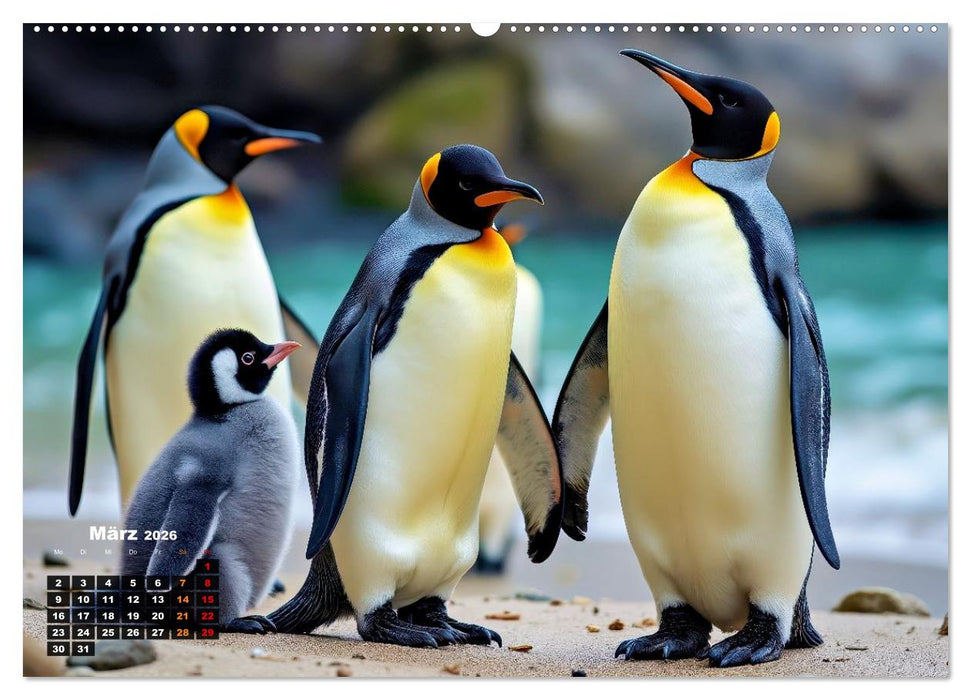 Mit den Pinguinen (CALVENDO Premium Wandkalender 2026)