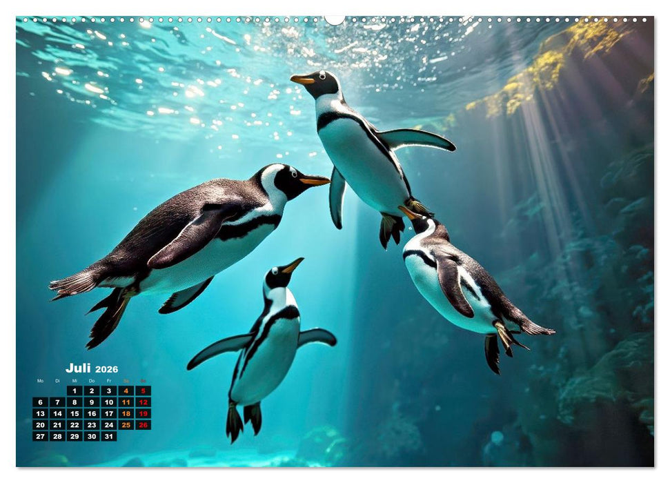 Mit den Pinguinen (CALVENDO Premium Wandkalender 2026)