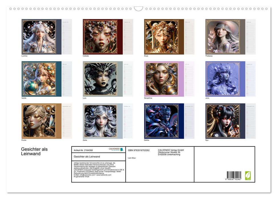 Gesichter als Leinwand (CALVENDO Wandkalender 2026)