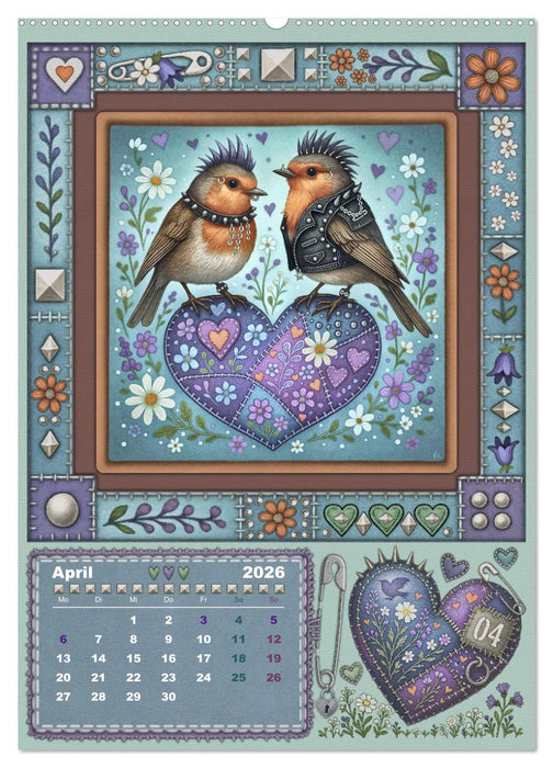 Vögel. Kleine Punks. Großes Herz. (CALVENDO Premium Wandkalender 2026)