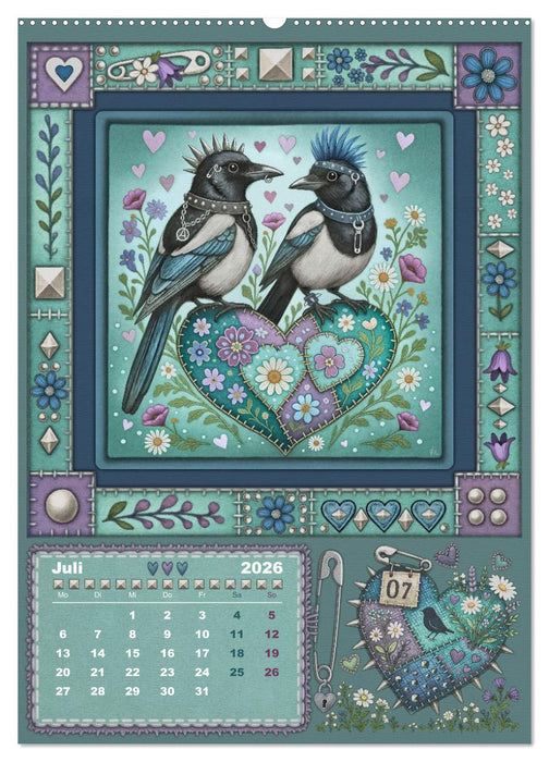 Vögel. Kleine Punks. Großes Herz. (CALVENDO Premium Wandkalender 2026)