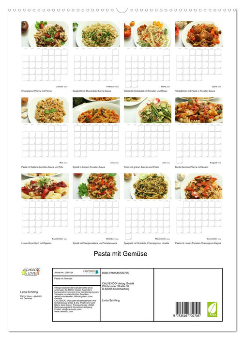 Pasta mit Gemüse (CALVENDO Premium Wandkalender 2026)
