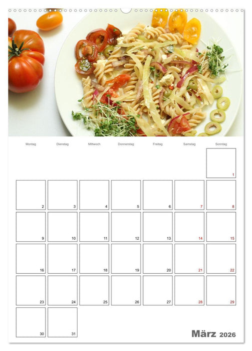 Pasta mit Gemüse (CALVENDO Premium Wandkalender 2026)