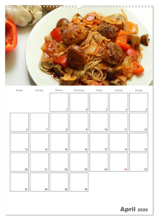 Pasta mit Gemüse (CALVENDO Premium Wandkalender 2026)