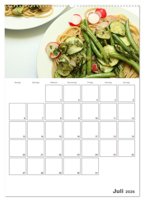 Pasta mit Gemüse (CALVENDO Premium Wandkalender 2026)