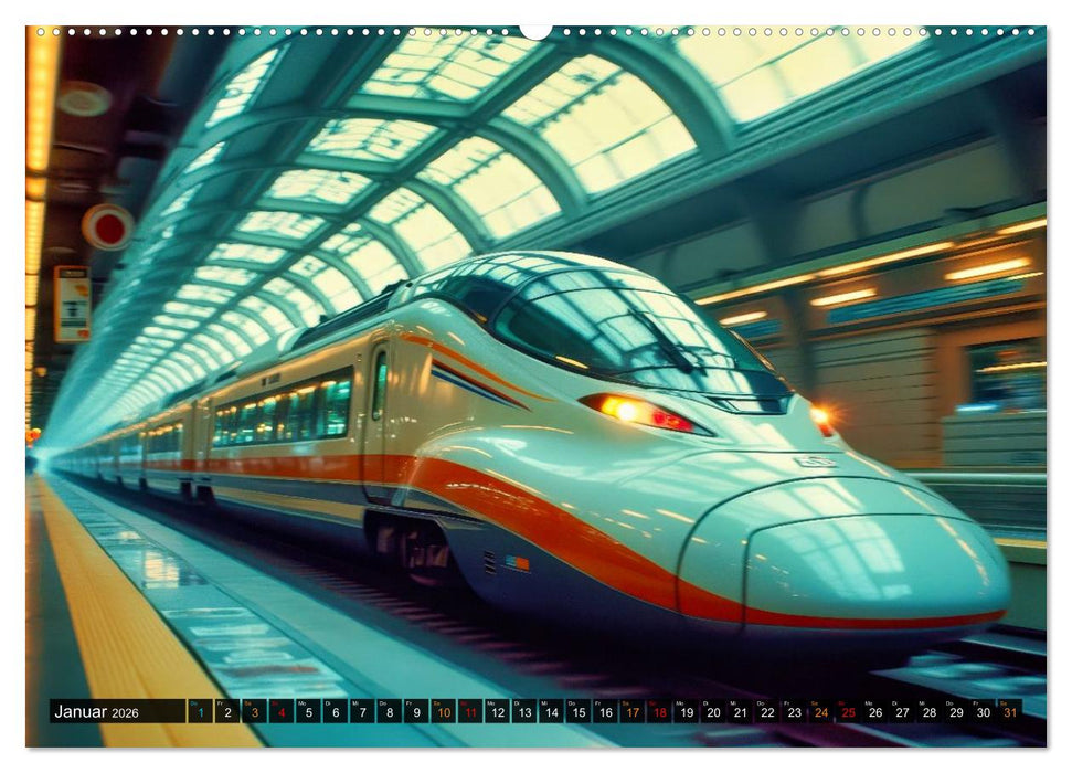 Futuristische Züge (CALVENDO Premium Wandkalender 2026)