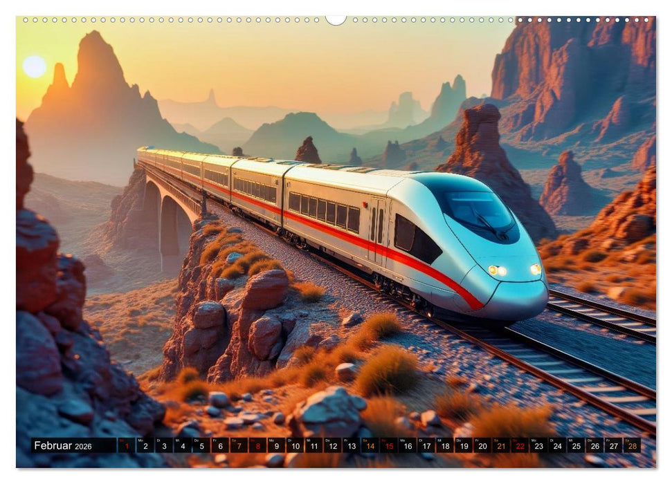 Futuristische Züge (CALVENDO Premium Wandkalender 2026)