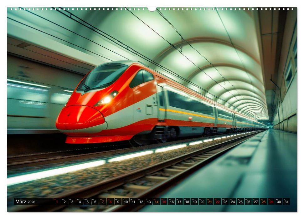 Futuristische Züge (CALVENDO Premium Wandkalender 2026)