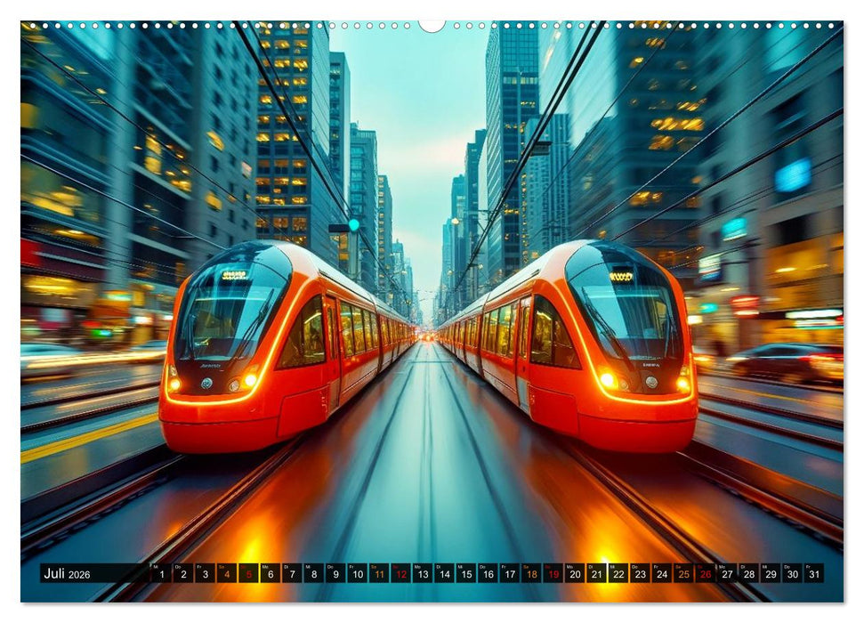 Futuristische Züge (CALVENDO Premium Wandkalender 2026)