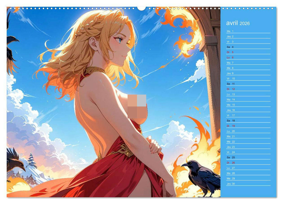 Mythes Sensuels - Déesses manga érotiques (CALVENDO Calendrier supérieur 2026)