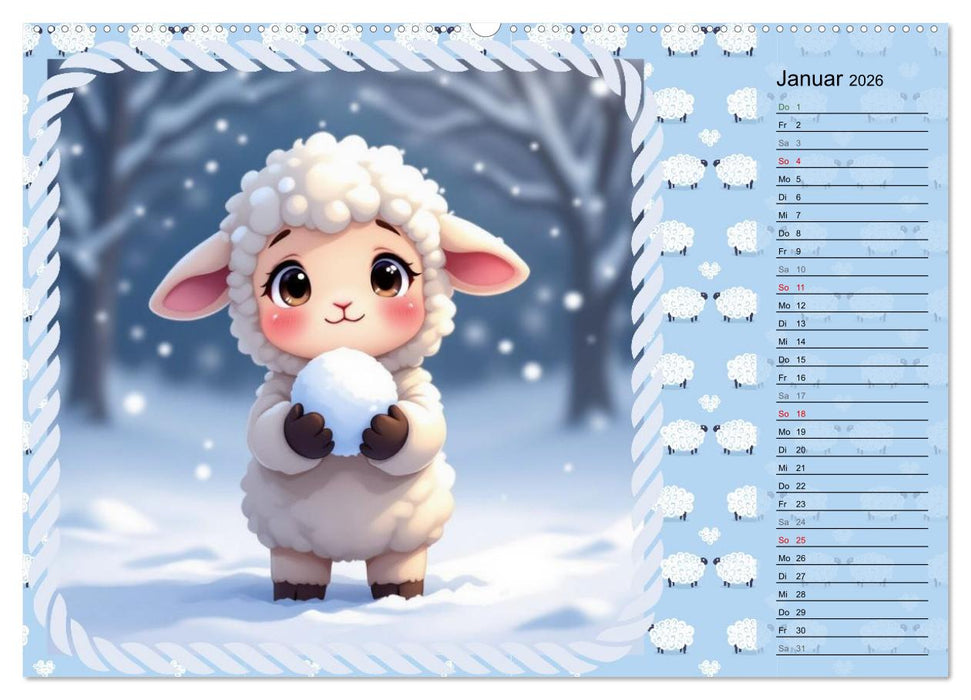 Lämmchen Lillys erste Momente (CALVENDO Premium Wandkalender 2026)